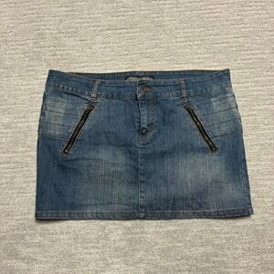 Y2K Mini denim skirt with zipper pockets
